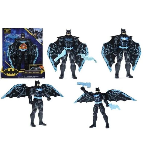 Batman 12 Inch Deluxe Figure Bat-Tech Ages 4+ Toy Play Robot Wings Gotham City - Picture 1 of 11